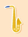 Musical saxophone sticker Royalty Free Stock Photo