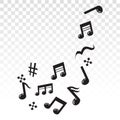 Musical scale symbol or Musical notes on a transparent background Royalty Free Stock Photo