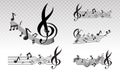 Musical scale symbol or Musical notes on a transparent background Royalty Free Stock Photo