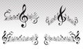 Musical scale symbol or Musical notes on a transparent background