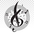 Musical scale symbol or Musical notes on a transparent background Royalty Free Stock Photo