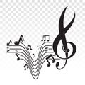 Musical scale symbol or Musical notes on a transparent background Royalty Free Stock Photo