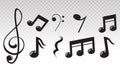 Musical scale symbol or Musical notes on a transparent background Royalty Free Stock Photo