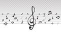 Musical scale symbol or Musical notes on a transparent background Royalty Free Stock Photo