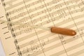 Musical Score with Conductor's Baton Royalty Free Stock Photo