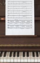 Musical score and piano