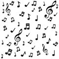 Musical signs, musical notes, seamless background, vector illustration