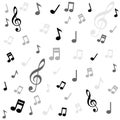 Musical signs, musical notes, seamless background, vector illustration