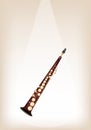 A Musical Soprano Saxophone on Brown Stage Backgro