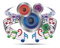 Musical sounds illustration Royalty Free Stock Photo