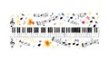 Musical Staff Notes Banner Design, vector design Generative AI Royalty Free Stock Photo