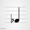 Musical symbol flat with quarter note