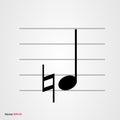 Musical symbol natural with quarter note