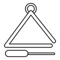 Musical triangle icon , outline style