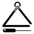 Musical triangle icon , simple style