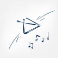 Musical triangle sketch line design music instrument