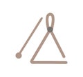 Musical triangle with stick concept