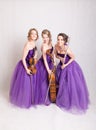 Musical trio in the studio Royalty Free Stock Photo