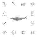 Musical trumpet icon. Simple element illustration. Musical trump