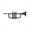 Musical trumpet icon on a white background. Royalty Free Stock Photo