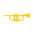 Musical trumpet icon on a white background Royalty Free Stock Photo