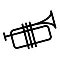 Musical trumpet line icon. Trombone vector illustration isolated on white. Tube outline style design, designed for web Royalty Free Stock Photo