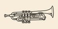 Musical trumpet monochrome element vintage