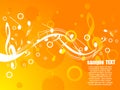 Musical vector background with sample text