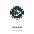 Musical vector icon on white background. Flat vector musical icon symbol sign from modern user interface collection for mobile Royalty Free Stock Photo