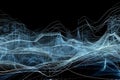 Musical Waves of Abstraction: A Vibrant Sound Background, Depicting Notes and Sound Wave Forms, Generated by AI Royalty Free Stock Photo