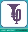 Musical wind instrument, trumpet. Vector Icon. Simple vector illustration for graphic and web design