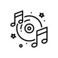 Black line icon for Musically, concert and listening