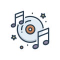 Color illustration icon for Musically, concert and listening