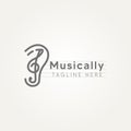 Musically minimalist line art logo design
