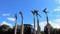 Musician angels in front of GÃÂ¤vle concert hall Royalty Free Stock Photo