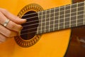 A musician in the classical guitar