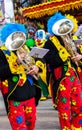 Musician clown playing tuba