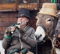 Musician With Donkey In Dingle Ireland