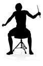 Musician Drummer Silhouette Royalty Free Stock Photo