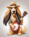 Musician entertainer banjo string instrument dog show