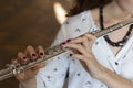 The Musician Flutist Girl Flute Player Royalty Free Stock Photo