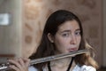 The Musician Flutist Girl Flute Player Royalty Free Stock Photo