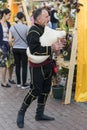 musician in georgian national dress