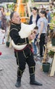 musician in georgian national dress