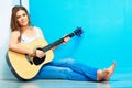 Musician girl with guitar