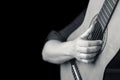 Musician hands playing a classic guitar Royalty Free Stock Photo