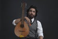 Musician holding a lute