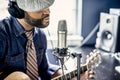 Musician Home Recording Royalty Free Stock Photo