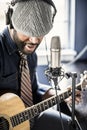 Musician Home Recording Royalty Free Stock Photo