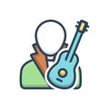 Color illustration icon for Musician, music and professional